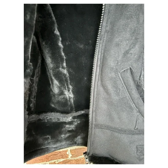 NWOT Club Monaco Woman’s Shearling Aviator Jacket In BlackSize XS